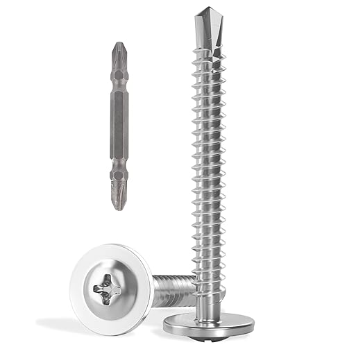 120 tornillos autoperforantes para metal, tornillos autorroscantes de acero inoxidable 410 #8 x 1 12 pulgadas, tornillos autorroscantes para metal,