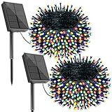 SOLARBABY Solar Christmas Lights Outdoor Waterproof, 72FT 200 LED 8 Modes Solar Sting Lights for Outside Xmas Tree Garden Patio Wedding Christmas Decorations,Colorful