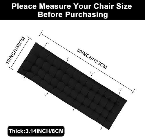 Miniatura 4 de Cojín para silla de patio de 50 pulgadas, cojín acolchado más grueso para tumbona, columpio para silla de gravedad cero para exterior, interior,