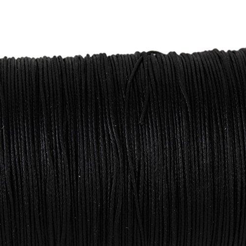 Cnbtr Round Waxed Thread For Leather Sewing - Leather Thread Wax String For Leather Craft Stitching Bookbinding 0.5Mm Black #TOP7