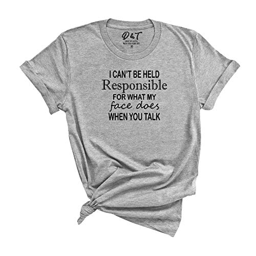Image of D&T I Can't Be Held Responsible Womens T Shirt Quote Ladies UK Plus Size 8-24 Top Sports Grey L