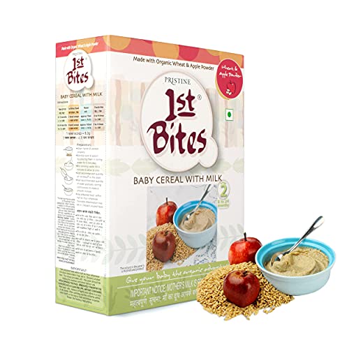 Image of Pristine 1st BITES Baby Cereal 300g | Baby Food (8-24 Months) Stage-2, Organic Wheat & Apple Powder | Infant Food