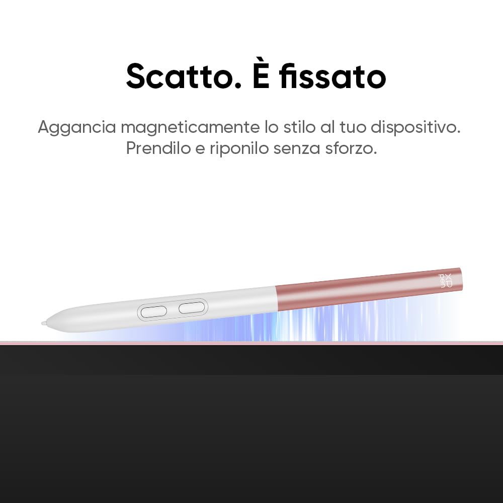 XPPen Artist 12 3rd tavoletta grafica con schermo, 8 tasti rapidi, 99% sRGB, colore a 8 bit, penna X4 con 16.384 livelli di pressione, compatibile con Windows, Mac, Linux e Android, Rosa