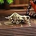 MHYGKTXRA 2pcs Bronze Rich Floral Design Creative Brass Zodiac Ox Statue - Decorative Figurine, Solid Brass Cow Ornament