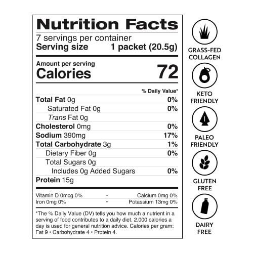 Image of Dr. Kellyann French Onion Bone Broth Packets (7 Servings) - 16g Protein, Grass-Fed Hydrolyzed Collagen, Keto & Paleo-Friendly, 1 Box