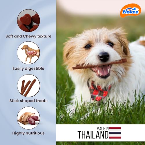 Image of Novee Hearty Jerky Mini Liver Flavour Dog Treats, High Protein, Nutrient-Rich Bites for Dogs, Soft & Tasty Reward Snack for Training, Immunity & Daily Health,100 G,All Life Stages