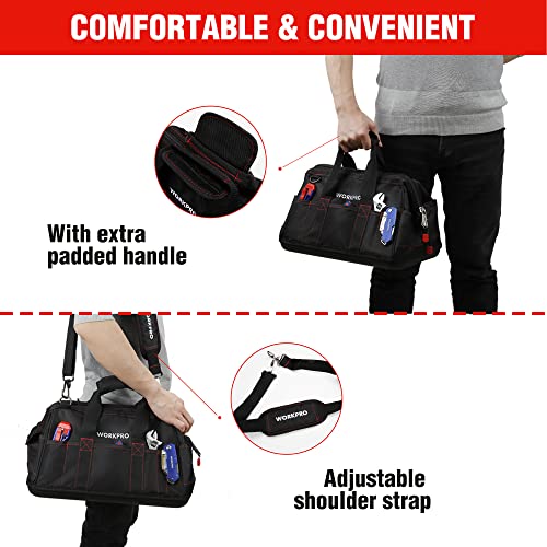 image for WORKPRO 16-inch Close Top Wide Mouth Tool Storage Bag with Water Proof