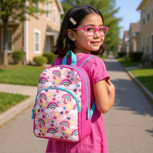 Image of Trail maker 15 Inch Kids Backpacks for Boys & Girls | Preschool, Kindergarten, Elementary School Backpacks with Adjustable, Padded Straps (Radiant Rainbows)