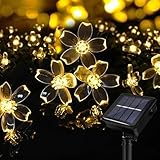 BG9D Guirlande solaire extérieure, 11 m, fleurs extérieures, 60 LED,...