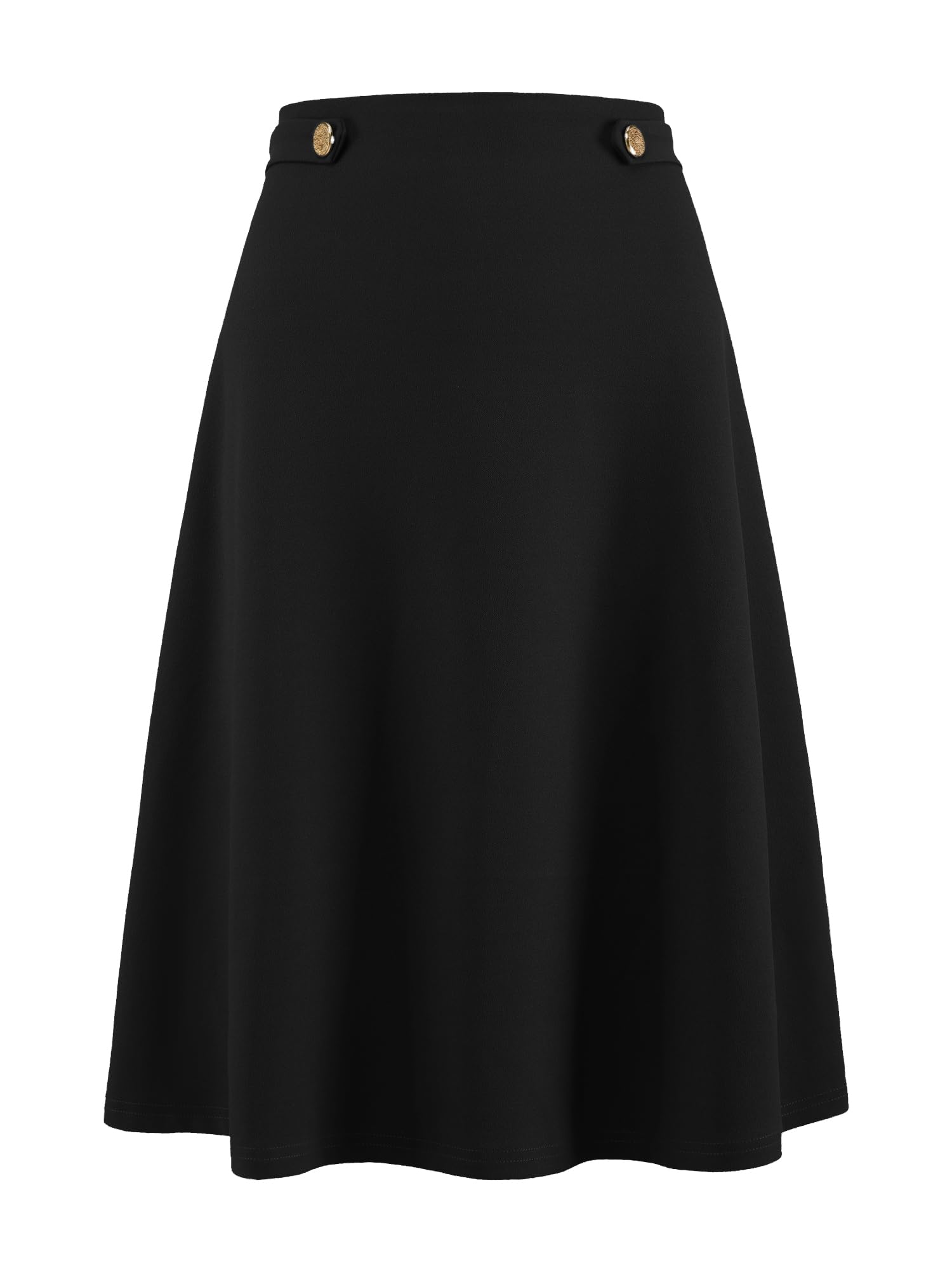 Womens Flare A-Line Skirt High Waist Casual Work Office Solid Midi Skirts