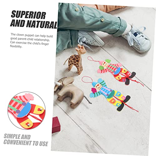 Hohopeti 2pcs Corda Puxe a Linha De Brinquedo De Palhaço Boneco De Madeira Marionete De Madeira Mari