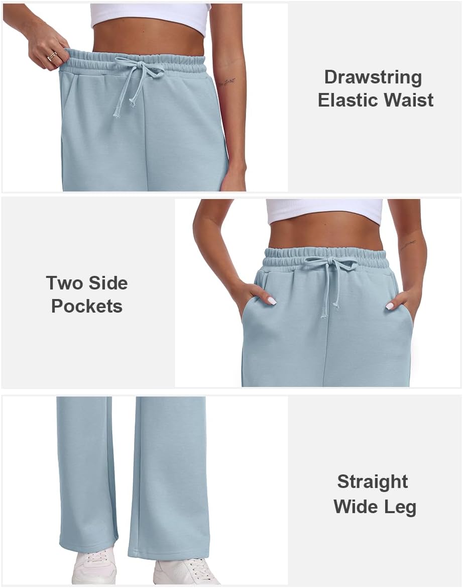 goodmansam Women's Straight Leg Sweatpants High Waist Baggy Sweat Pants Casual Workout Lounge Pants with Pockets - Image 6