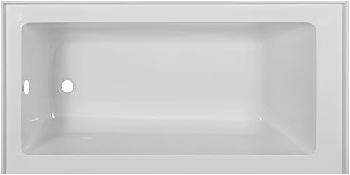 Miniatura 55 de Fine Fixtures Acrílico, bañera de fibra de vidrio con delantal integral frontal en blanco brillante, drenaje a mano derecha, 48 x 32 pulgadas
