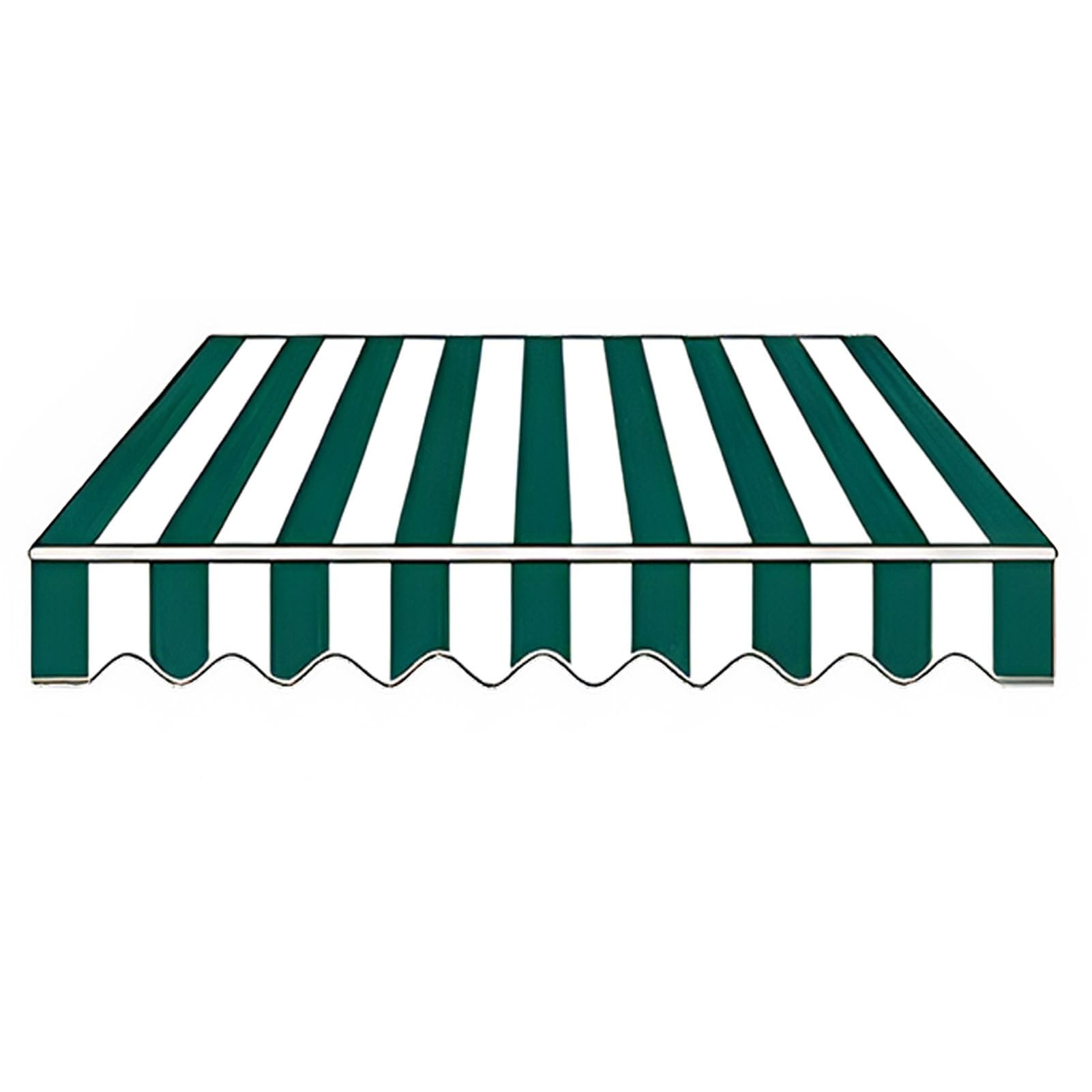 Tessuto di Ricambio per Tende da Sole a Righe con Mantovana, Telo di Ricambio da Giardino Impermeabile per Terrazza, Cortile(Green,280x245cm)