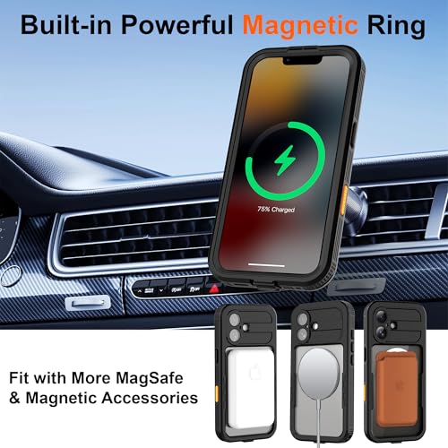 ShellBox Case Waterproof Dustproof for iPhone 17, 360 Full Body Military-Grade Drop Proof Shockproof Phone Cover, Fit Magnetic Wireless Accessories, Built-in Camera Button Screen Protector, Black by ShellBox Case - Used condition - Image 4