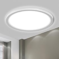 LQWELL® LED Plafoniera, IP44 Impermeabile Lampada da Bagno Rotonda Piatta 32W 6500K 3400LM Moderna Lampada Semplice Sottile per Soggiorno Camera da Letto Cucina Seminterrato Ufficio, 400 * 25mm