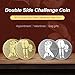 YOUNEEDFUL New 2PCS Heads and Tails Double Side Coin Lucky Coin Token Funny Prank Gifts for Coin Collectors (Golden)