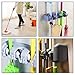 Mop and Broom Holder Kingtop Garage Storage Rack Hooks Wall Mounted Organizer for Home Garden Tool Shelving (3 position 4 hooks)