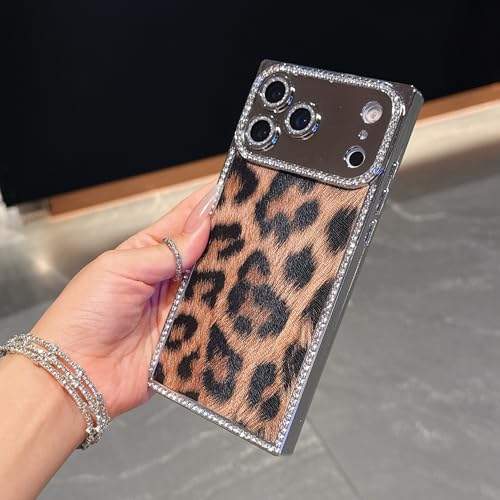 Coque rectangulaire iPhone 17 Pro Max strass de luxe antichoc LUVI - 2