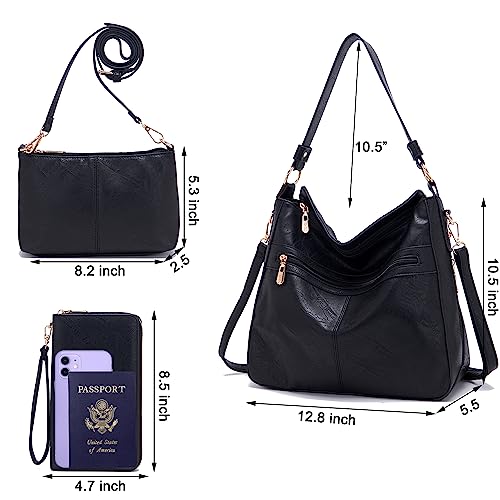 Image of Women Large Crossbody Bags Ladies Satchel Shoulder Handbags Purse and Wallet Set for Women Totes Hobo Purses