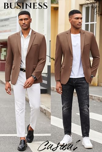 Image of COOFANDY Mens Casual Blazer Slim Fit Suit Jacket Lightweight Knit Sport Coat Two Button Blazer Jacket