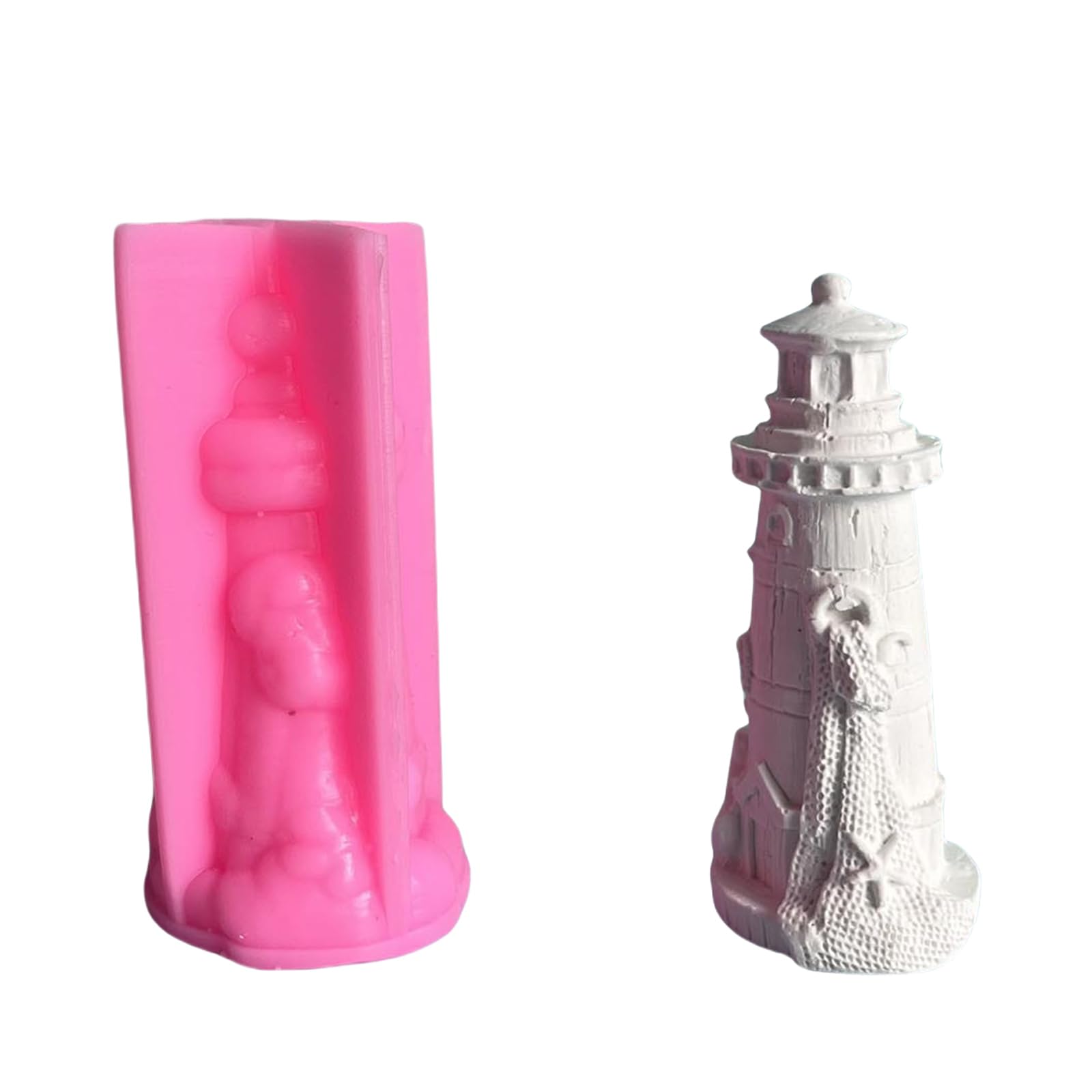 Xjdzineq 3D Lighthouse Molds Epoxy Resin Making Ornament Silicone Castings Plasters Epoxy Resin