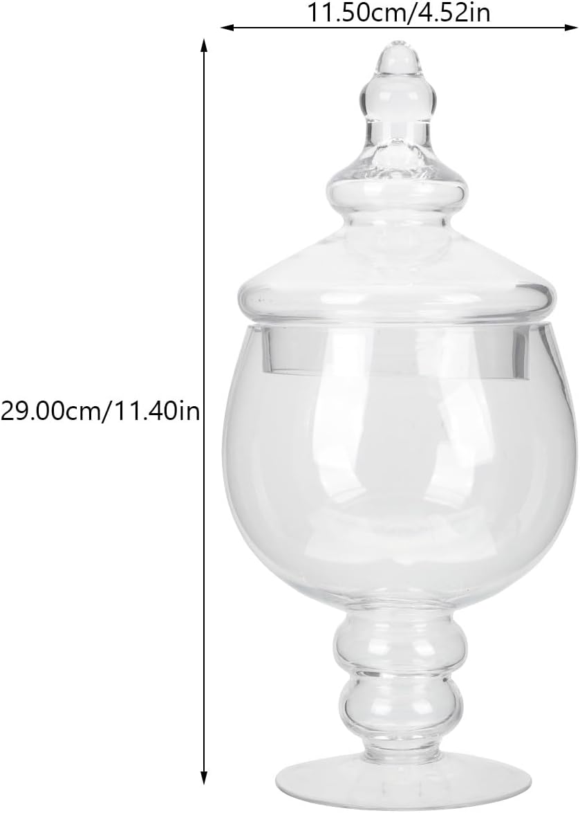 Luxshiny Glass Candy Jar with Lid Glass Candy Container Party Cookie Jar Household Dried Food Storage Canister Wedding Desktop Snacks Storage