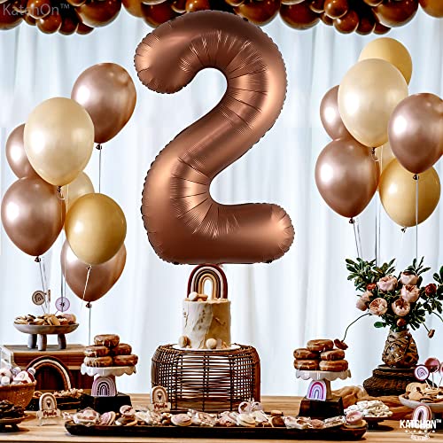 Image of KatchOn Black Number 2 Balloon 40 Inch 2nd Birthday Decorations for Boys