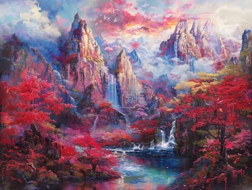 Diamond Painting La cascade rouge, le cadeau créatif idéal pour adulte et enfant passionné