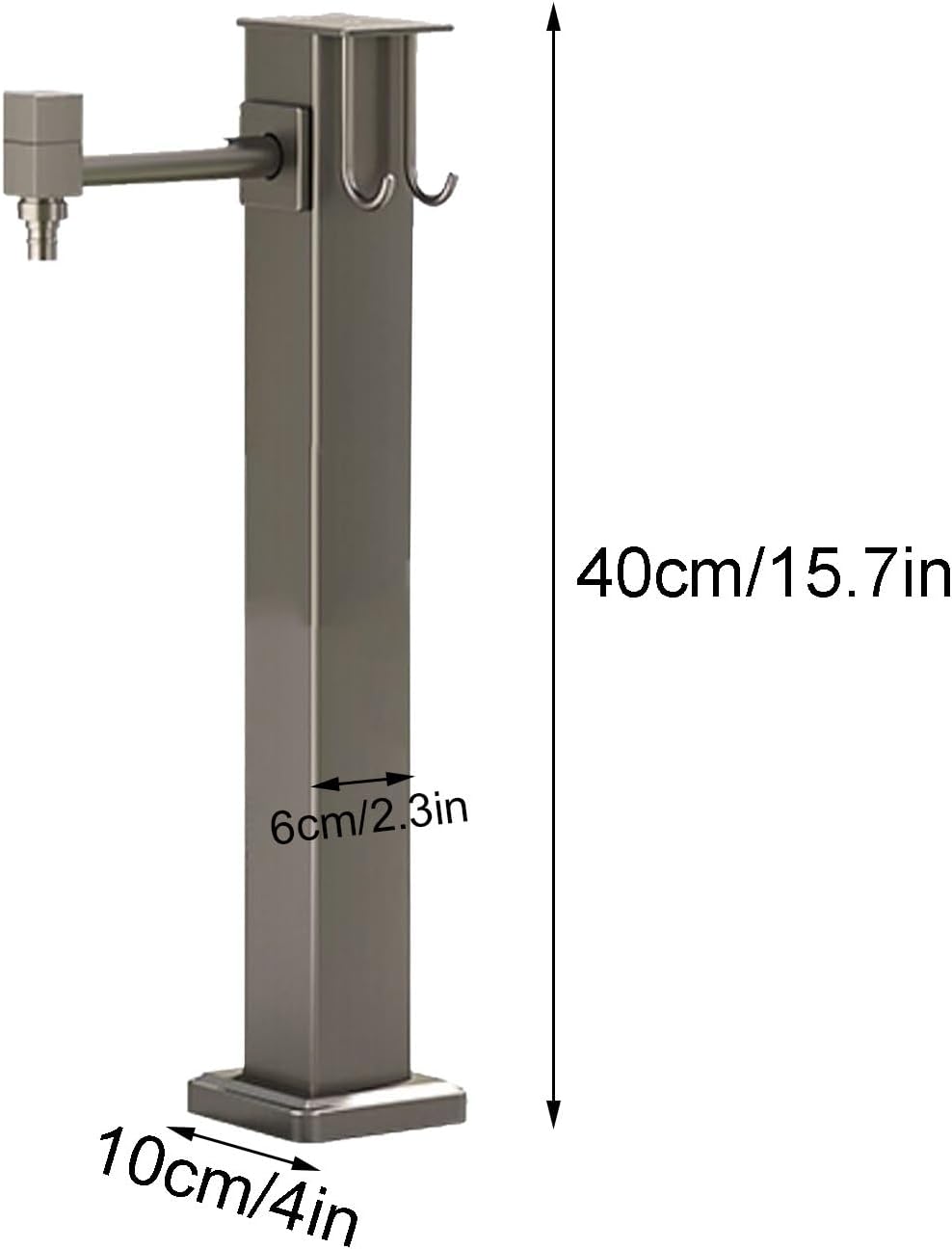 Outdoor Garden Water Column, Freestanding Outdoor Faucet Water Column, Outdoor Pedestal Faucet, with Hook, Outdoor Faucet, Suitable for Garden Farm Backyard(40cm/15.7in)