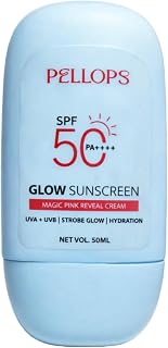 PELLOPS SPF 50 PA++++ Glow Sunscreen with Niacinamide & Magic Pearls | Zero White Cast | Invisible Strobe Finish for Men &... Price In India