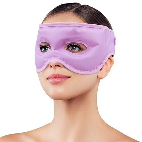 NEWGO Máscara de ojos de gel reutilizable refrescante con agujeros para los ojos, máscara de ojos fríos, bolsa de hielo para ojos para mujeres y