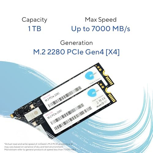 Image of ASUS JOGEEK 1TB M2 2280 /IN / /NVME, Upto 7000 MB /s R, 5900 MB /s W, 5Y Warranty, PCIe Gen 4 NVMe M.2 (2280), Compatible with All Laptops, Internal Solid State Drive (SSD), Black (JOGEEK P4X4 1TB)