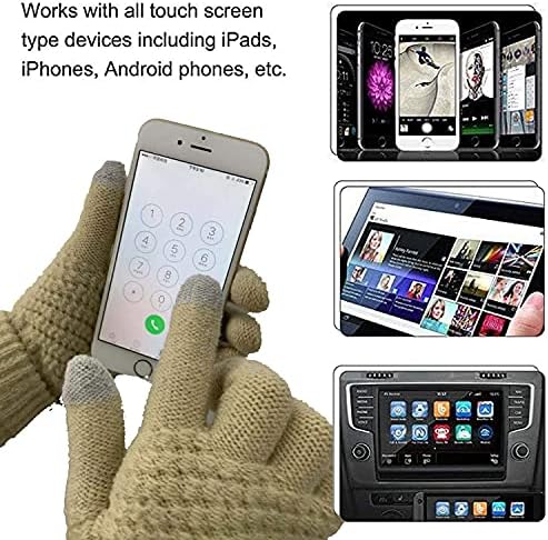 Yutdeng 3 Pcs Hat and Scarf Glove Sets for Women Winter Warm Beanie Hat and Neck Warmer Knitted Touch Screen Gloves Soft for Outdoor Sports