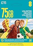 EE 75GB Data Sim includes £15 pre-paid credit, 75GB Data, Unlimited Minutes & Unlimited Texts