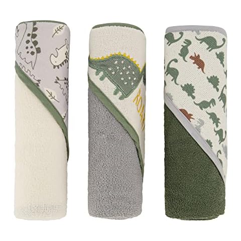 Cudlie Buttons & Stitches Baby Boy 3 Pack Hooded Towels Cover