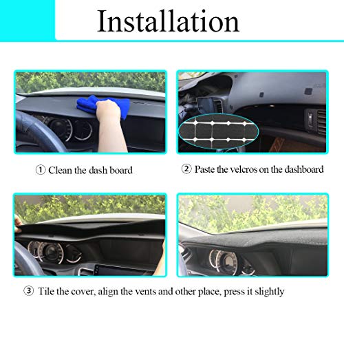 Dash Cover Mat Pad Carpet Custom Fit for Nissan Frontier 2005-2021/Xterra 2005-2015/Pathfinder 2005-2012, 2009-2012 Suzuki Equator Dashboard Pad Cap Carpet Protector (Dark Gray) Y66 by Yiz - Image 4