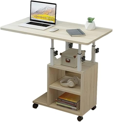 MYUYEE Overbed Table Adjustable Overbed Bedside With Wheels Mobile Standing Desk Steel E Rolling Laptop Table,A,23.6 * 15.7 In (B-23.6 * 15.7 In)