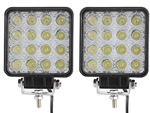 Senlips Led Lights 2Pcs 48W 4Inch Flood Square Led Work Light Off Road Driving Lights Waterproof Backup Fog Lamp For Atv Boat Suv Car #TOP5