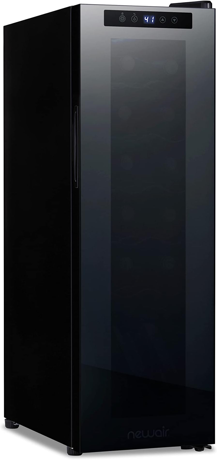 NewAir - 12 Bottle Wine Cooler | Shadow Series | Freestanding Mirrored Wine and Beverage Refrigerator with Double Layer Tempered Glass Door and Compressor Cooling for Wine