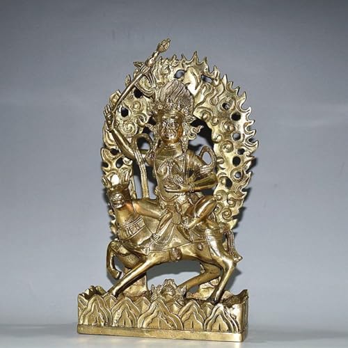 FENNYYAR Copper Palden Lhamo Like Tibetan Buddha Statue, 23cm 9in, Home Temple Enshrine Statue Ornament