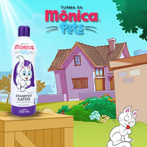 Shampoo de Pêlos Para Gatos, Turma da Mônica, 500 ml, Roxo