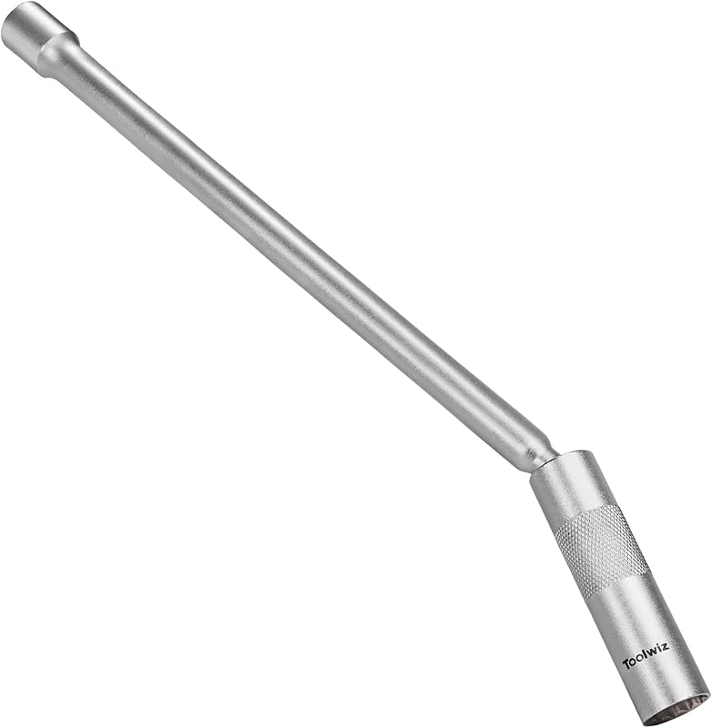 Toolwiz 14 mm-es gyújtógyertya dugókulcs 30 cm-es hosszabbítóval, 12 pontos 3/8" meghajtás, 360° forgó, mágnessel, vékonyfalú Cr-V acél