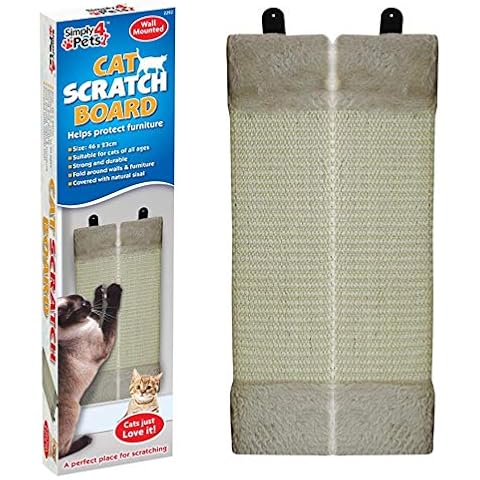 SIMPLY 4 PETS Wall Mounted Cat Scratching Board 46 x 93cm Scratch Toy Cover