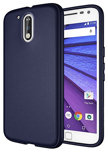 Diztronic Moto G4 Case, Full Matte Slim-Fit Flexible TPU Case for Motorola Moto G⁴ and Moto G⁴ Plus (4th Generation Only) 2016 (Matte Dark Navy Blue) - NOT for Moto G4 Play Model