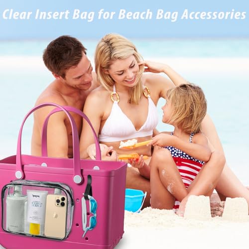Clear Insert Bag Accessories for Beach Tote Bag, Clear Travel Storage Inner Pouch for Cosmetic, Toiletry & Makeup Brush Organizer Divider4