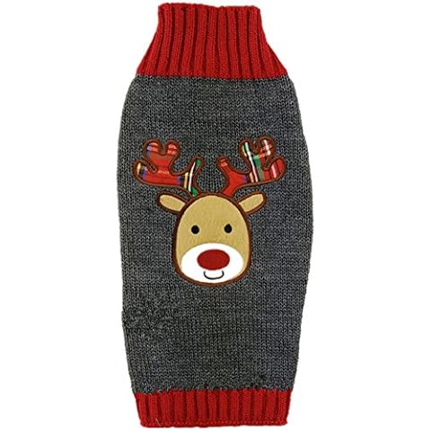 Tangpan Pet Turtleneck Dog Sweater Puppy Cats Apparel Color Grey Reindeer Pro Size XS Cover