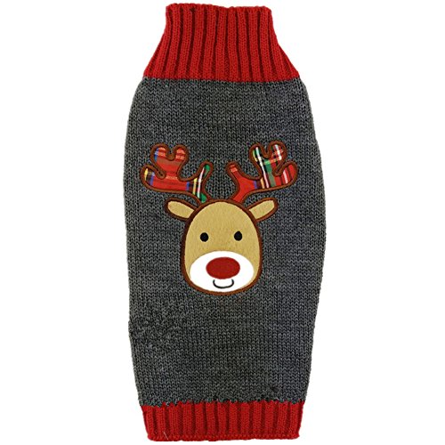 Tangpan Pet Turtleneck Dog Sweater Puppy Cats Apparel Color Grey Reindeer Size L #TOP26