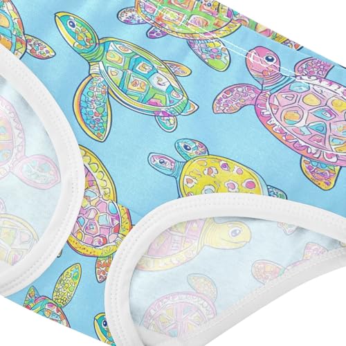 Wusikd Sea Turtles Girls' Underwear Cotton Colorful Girls Briefs Soft Toddler Underwear 2T4