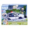 Bluey Police Car Toy, Vehicle from The Special Episode The Sign. Includes Toy Police Car with Flashing Lights & Sounds, Policeman Figure, and Themed Sticker Set. Batteries Included.